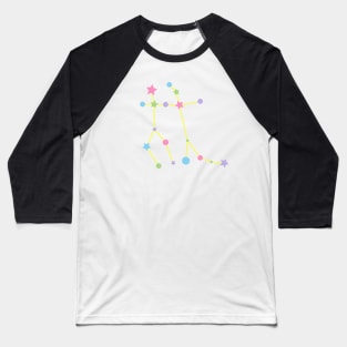 Gemini Zodiac Constellation in Rainbow Pastels Baseball T-Shirt